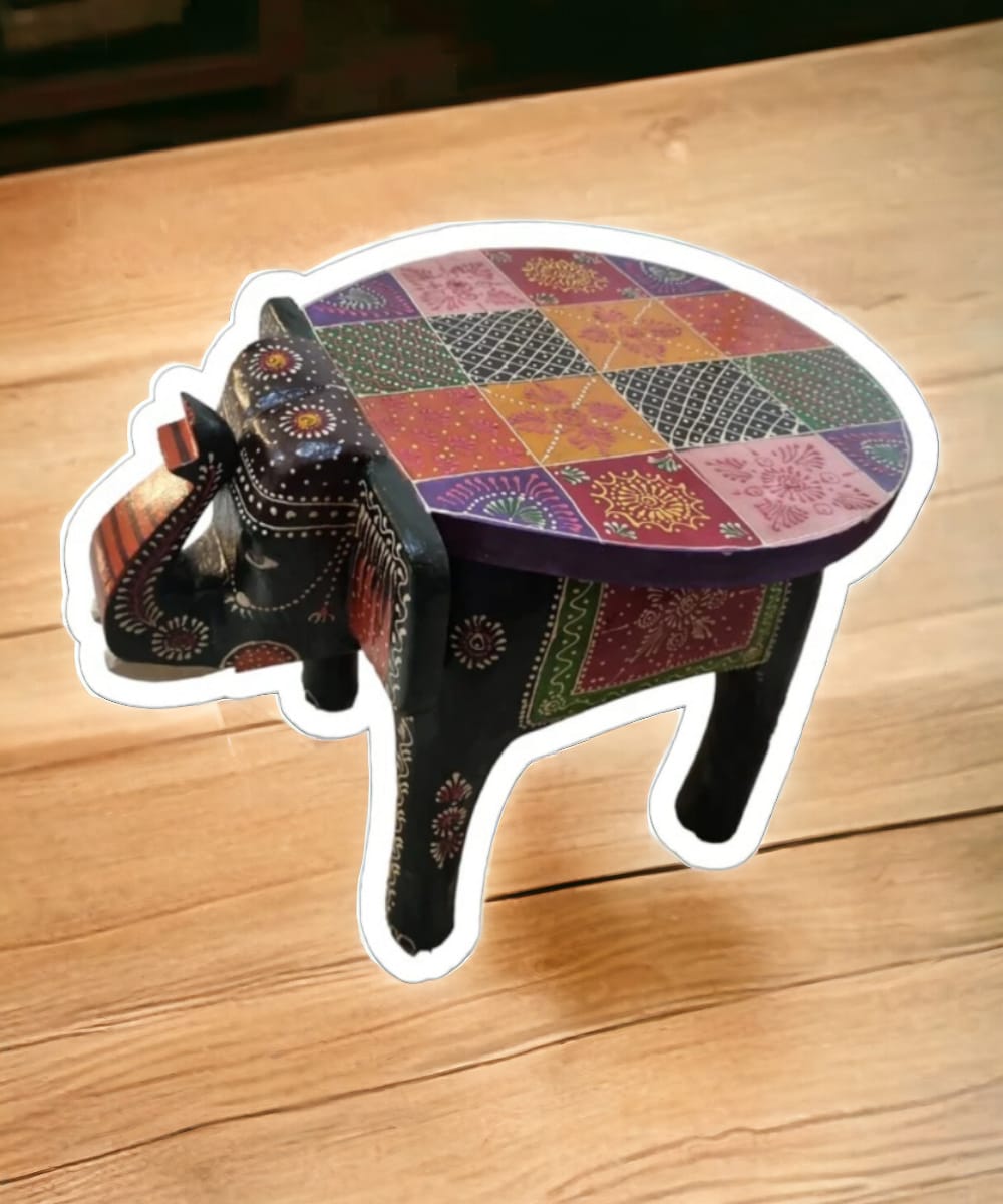 1 pc Wooden Elephant Stool Decorative