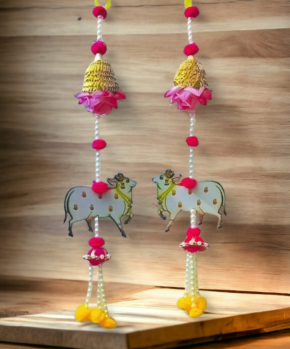 Pichwai With Rose Hanging Pair - Height - 50 cm