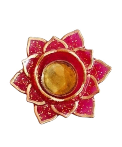 Resin Lotus Flower Tea Light Holder