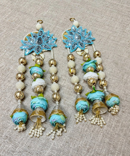 Blue Lotus Pearl Wall Hanging Pair