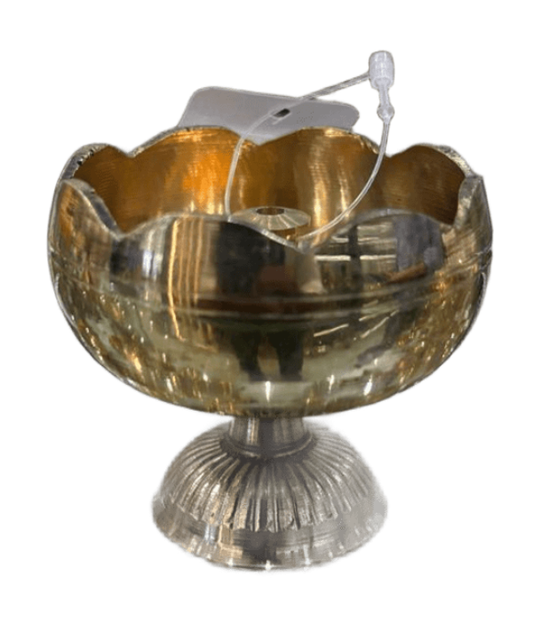 Brass Lotus Diya – Handcrafted Oil Lamp for Pooja & Home Temple