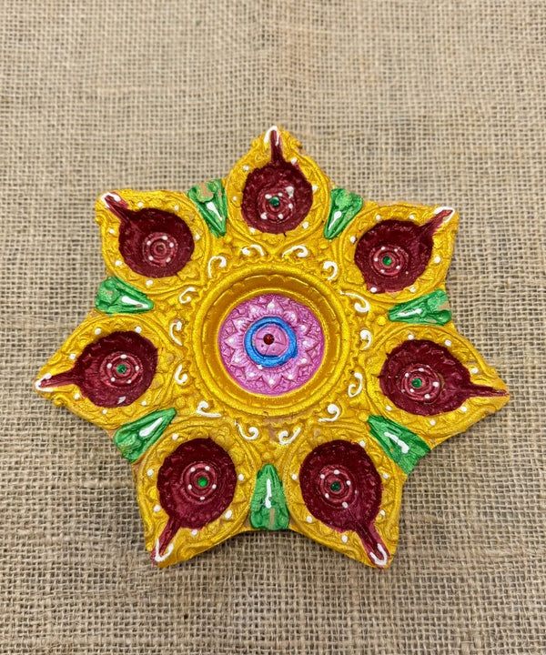 7 Clay Diya Pooja Thali
