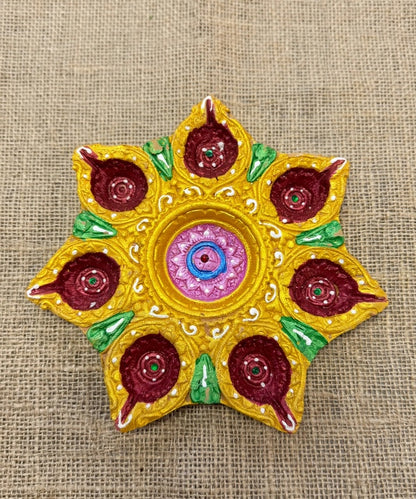 7 Clay Diya Pooja Thali