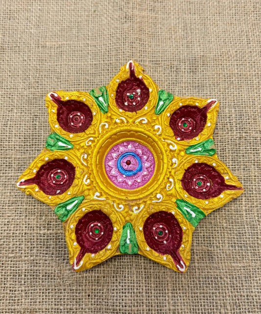 7 Clay Diya Pooja Thali