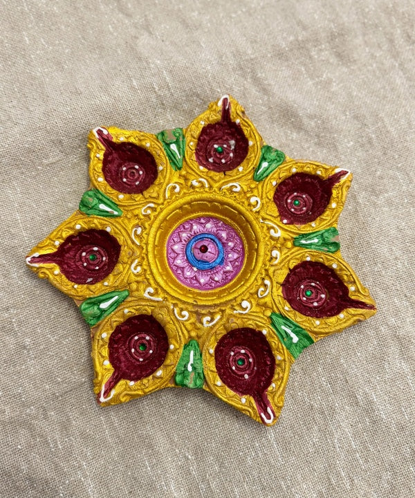 7 Clay Diya Pooja Thali