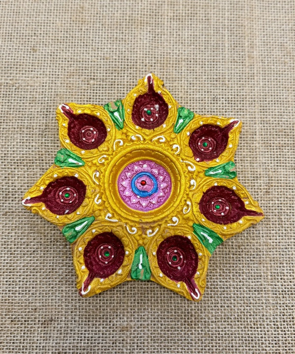 7 Clay Diya Pooja Thali