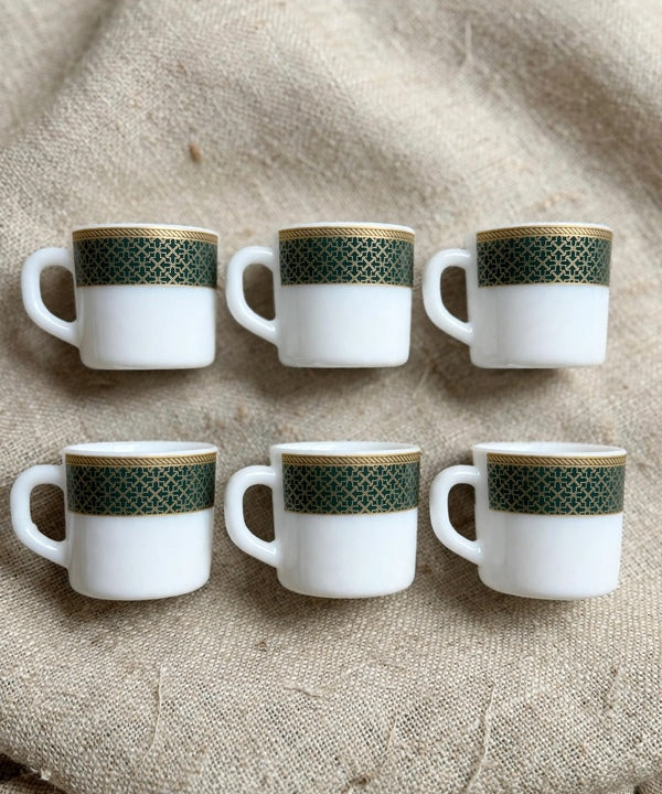 Emerald Green Gold Cup Set of 6