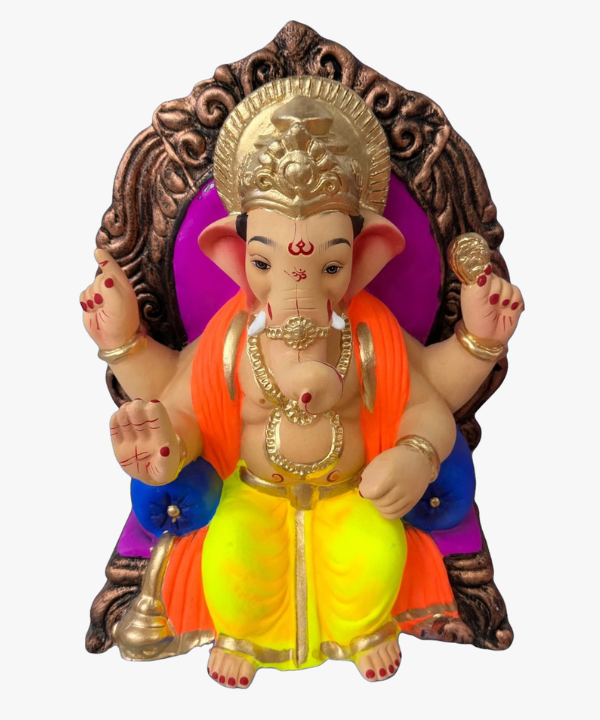 15 Inch Lalbaug Raja Style Clay Ganesha