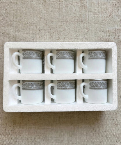 Grey Royal Tea Cup Set 6 Pcs