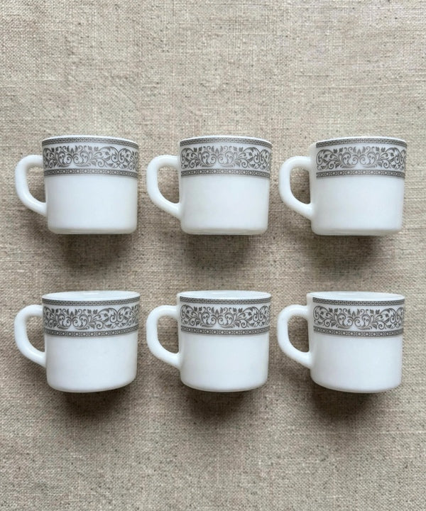 Grey Royal Tea Cup Set 6 Pcs