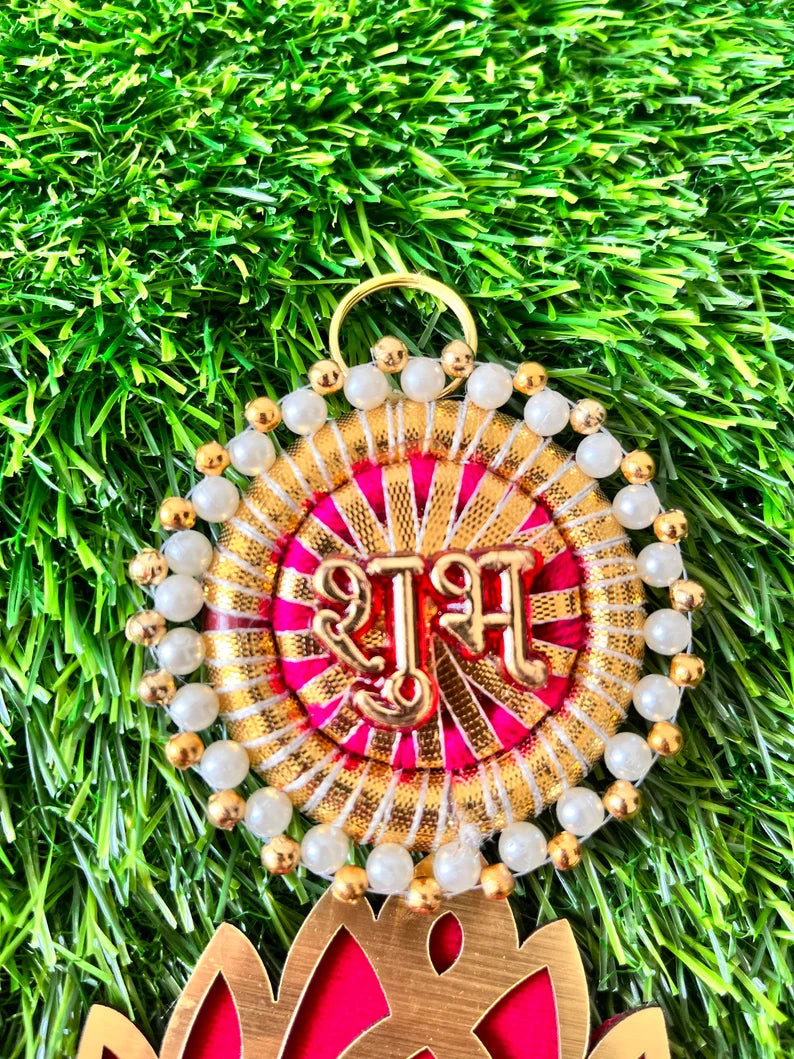 Shubh Labh  With Lotus hanging pair