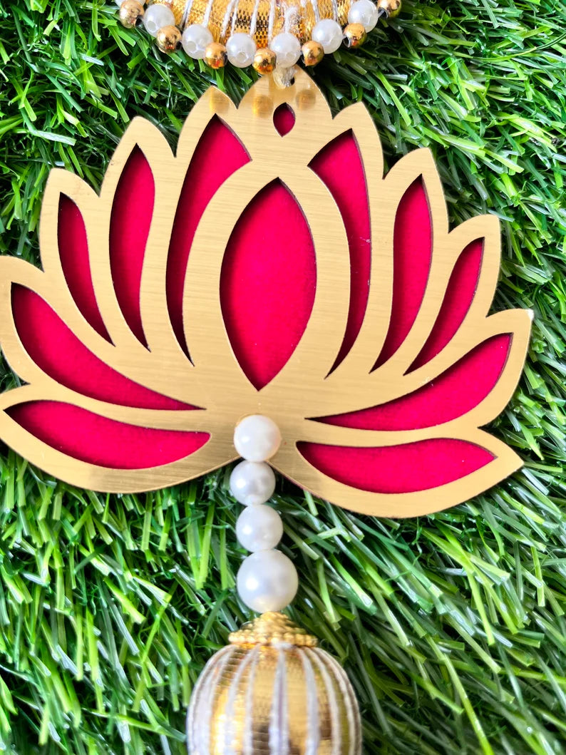 Shubh Labh  With Lotus hanging pair