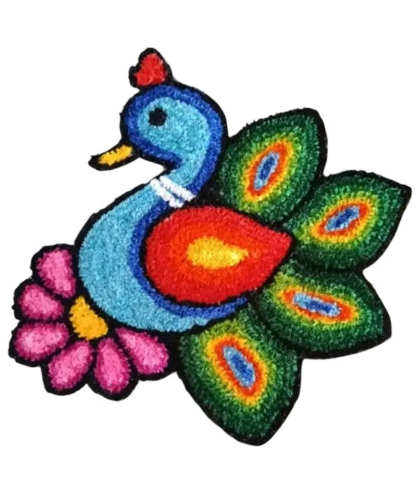 Peacock Rangoli Mat 1 feet