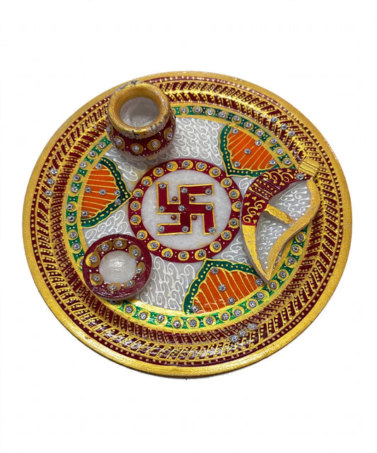 Marble Pooja Thali Set