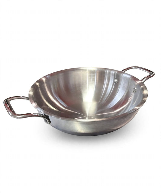 Stainless Steel Kadhai with Handles 26cm