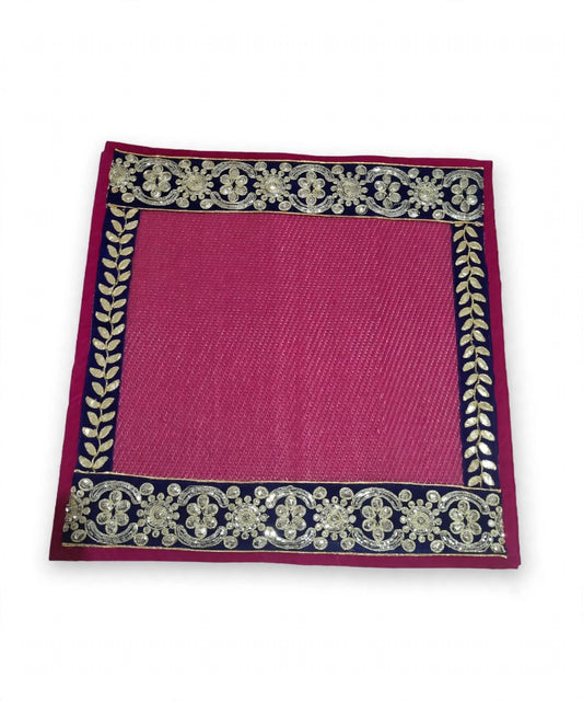 Dark Pink Nylon Handmade Mat