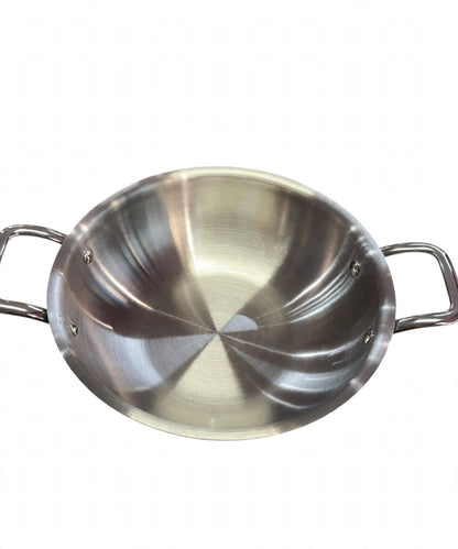Stainless Steel Kadhai with Handles 26cm