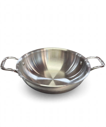 Stainless Steel Kadhai with Handles 26cm