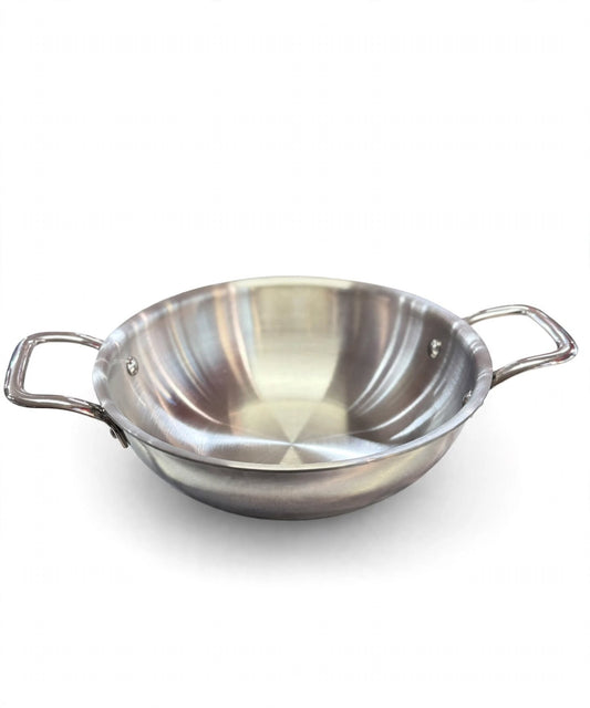 Stainless Steel Kadhai with Handles 20cm