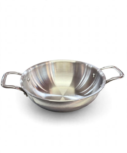 Stainless Steel Kadhai with Handles 18cm