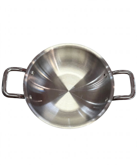 Stainless Steel Kadhai with Handles 18cm