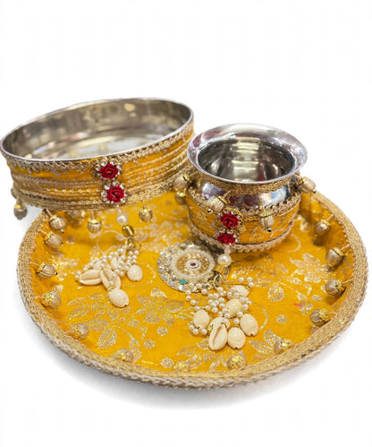 Karwa Chauth Thali Set Yellow
