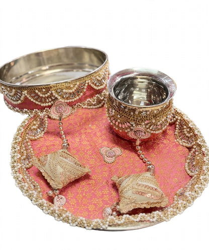 Karwa Chauth Thali Set Cream
