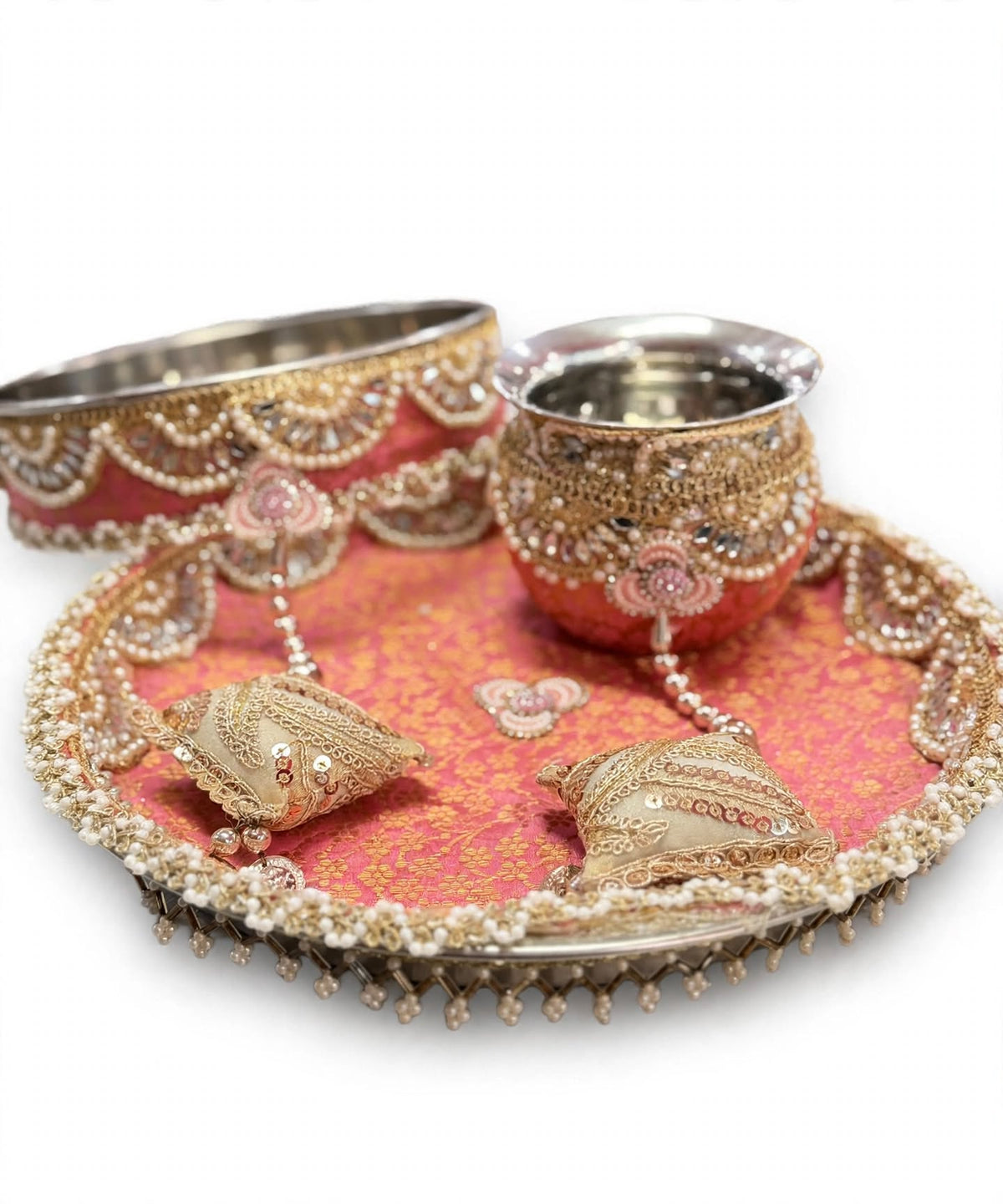 Karwa Chauth Thali Set Cream