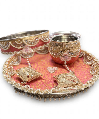 Karwa Chauth Thali Set Cream