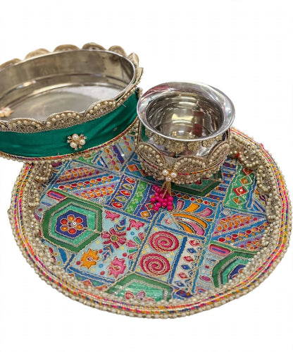 Karwa Chauth Thali Set Green