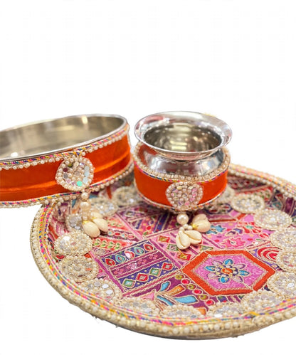 Karwa Chauth Thali Set Orange