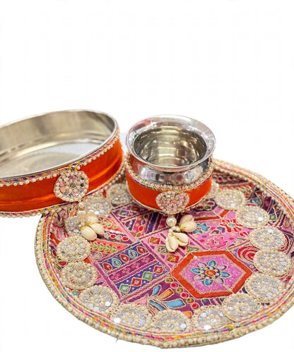 Karwa Chauth Thali Set Orange