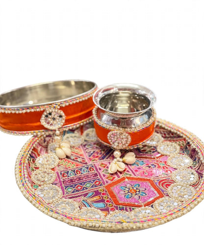Karwa Chauth Thali Set Orange