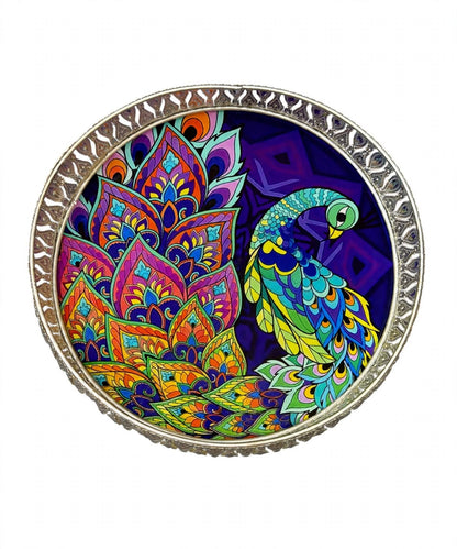 Decorative Serving Tray – Peacock Design