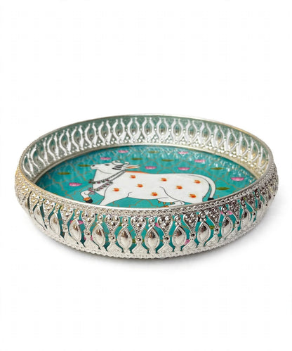 Decorative Serving Tray – Kamdhenu Cow Design
