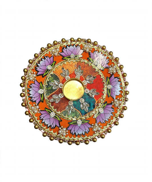 Orange Purple Lotus Tealight Holder