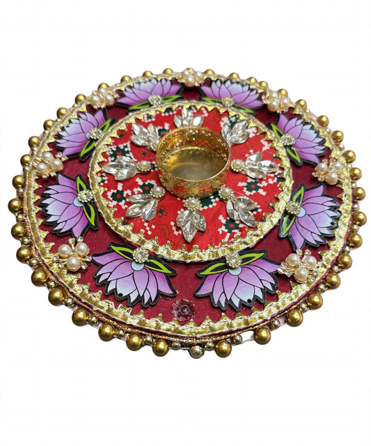 Maroon Purple Lotus Tealight Holder
