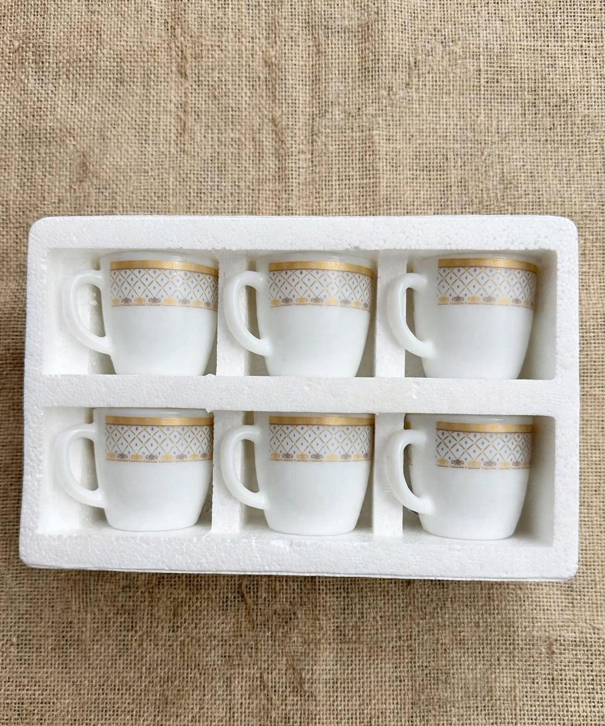 Gold Diamond Cup Set of 6