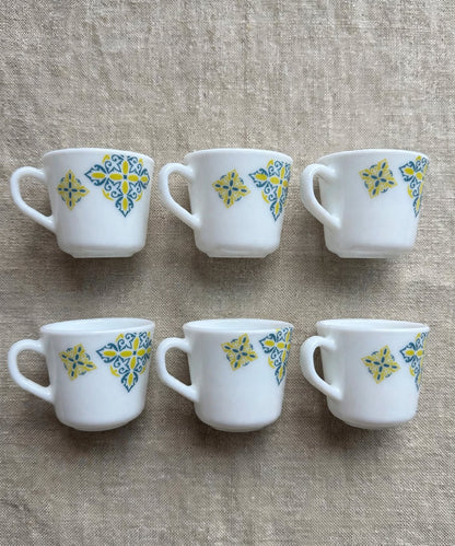Mosaic Blue Yellow Tea Cup Set 6 Pcs