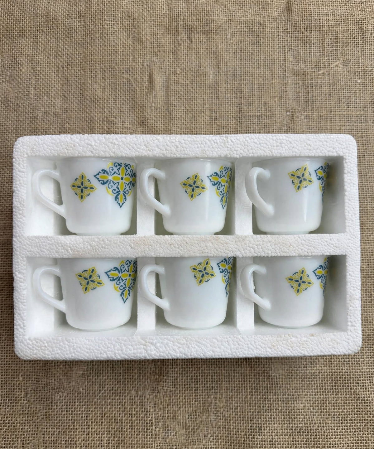 Mosaic Blue Yellow Tea Cup Set 6 Pcs