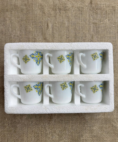 Mosaic Blue Yellow Tea Cup Set 6 Pcs