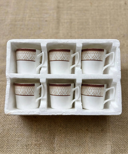 Brown Gold Lattice Cup Set 6 Pcs