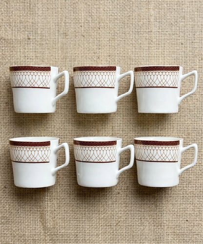 Brown Gold Lattice Cup Set 6 Pcs