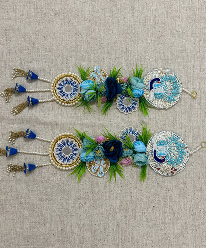 Blue Peacock Door Toran Wall Hanging Pair