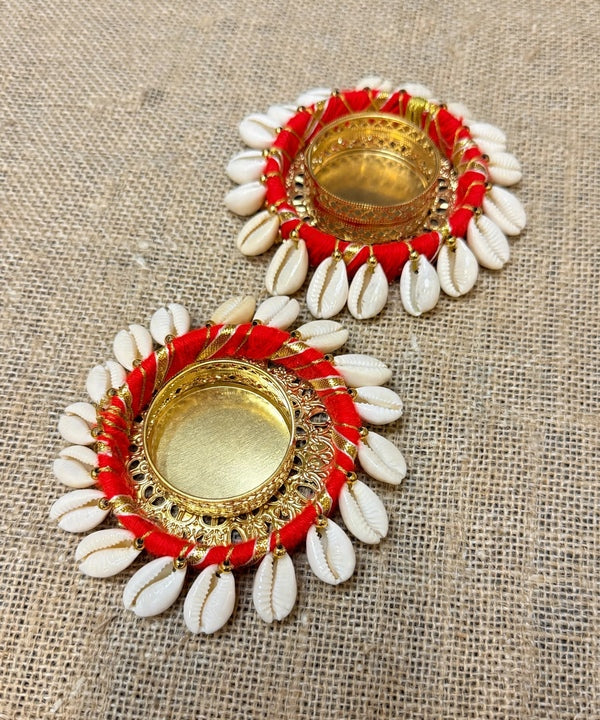 Kaudi Shell Tealight Holder Pair