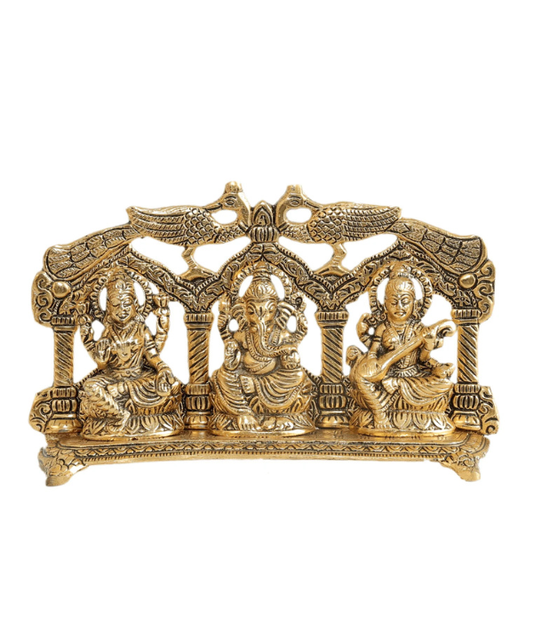 Lakshmi Ganesha Saraswati Decorative Idol Panel