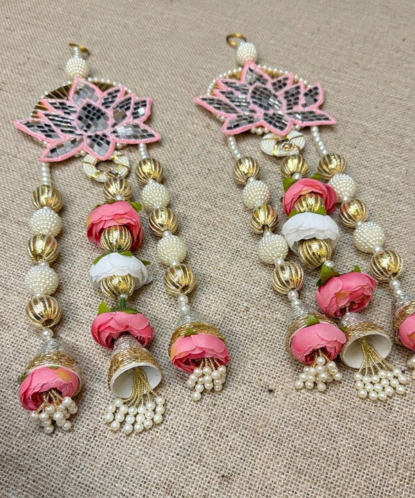 Pink Lotus Pearl Wall Hanging Pair