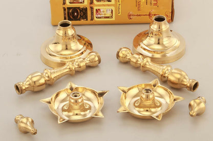Kashi Samai, Diya, Diwali Oil Lamp Kuthu Vilakku (Set of 2pcs)