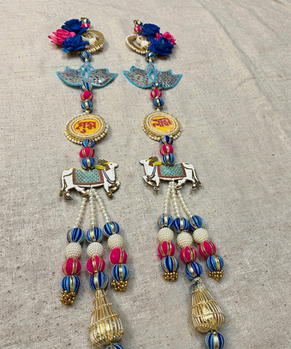 Pichwai Cow Shubh Labh Door Hanging Pair